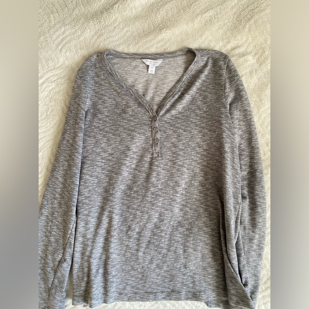 Heather Gray Long Sleeve Women's Top